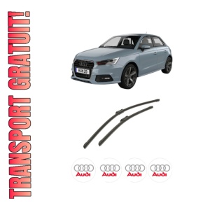 Set stergatoare auto AUDI A1 Sportback (GBA) din 2018-2021, pentru parbriz auto, 2 bucati, Bosch Aerotwin, din cauciuc siliconat rezistent, 4 Stickere Auto AUDI