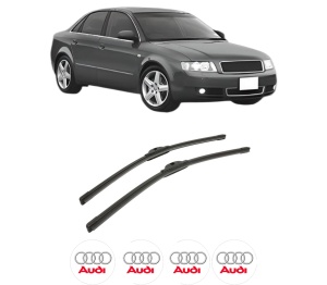 Set stergatoare auto AUDI A4 B6 (8E2) din 2000-2004, pentru parbriz auto, 2 bucati, Bosch Aerotwin, din cauciuc siliconat rezistent, 4 Stickere Auto AUDI - Img 2