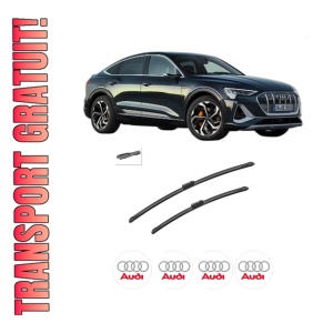 Set stergatoare auto AUDI E-TRON Sportback (GEA) din 2019-2020, pentru parbriz auto, 2 bucati, Bosch Aerotwin, din cauciuc siliconat rezistent, 4 Stickere Auto AUDI