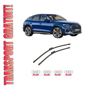 Set stergatoare auto AUDI Q5 Sportback (FYT) din 2020-2021, pentru parbriz auto, 2 bucati, Bosch Aerotwin, din cauciuc siliconat rezistent, 4 Stickere Auto AUDI