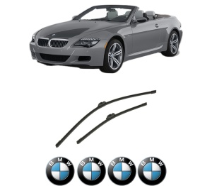 Set stergatoare auto BMW Seria 6 Convertible (F12) din 2010-2018, pentru parbriz auto, 2 bucati, Bosch Aerotwin, din cauciuc siliconat rezistent, 4 Stickere Auto BMW Seria - Img 2