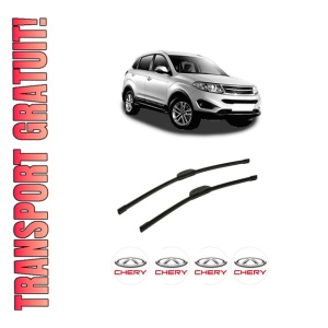 Set stergatoare auto CHERY TIGGO din 2005-2014, pentru parbriz auto, 2 bucati, Bosch Aerotwin Retrofit, din cauciuc siliconat rezistent, 4 Stickere Auto CHERY