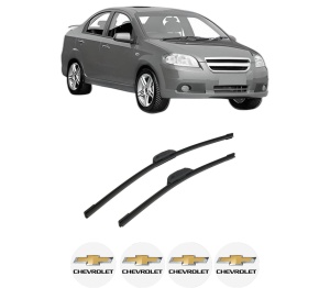 Set stergatoare auto CHEVROLET AVEO / KALOS Saloon (T250, T255) din 2005-2013, pentru parbriz auto, 2 bucati, Bosch Aerotwin Retrofit, din cauciuc siliconat rezistent, 4 Stickere Auto CHEVROLET - Img 2