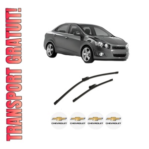 Set stergatoare auto CHEVROLET AVEO Saloon (T300) din 2011-2015, pentru parbriz auto, 2 bucati, Bosch Aerotwin Multi, din cauciuc siliconat rezistent, 4 Stickere Auto CHEVROLET