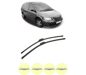 Set stergatoare auto CHRYSLER GRAND VOYAGER / VOYAGER IV (RG, RS) din 2000-2008, pentru parbriz auto, 2 bucati, Bosch Aerotwin Retrofit, din cauciuc siliconat rezistent, 4 Stickere Auto CHRYSLER - Img 2