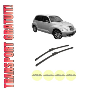 Set stergatoare auto CHRYSLER PT CRUISER Combi Van (PT_) din 2002-2008, pentru parbriz auto, 2 bucati, Bosch Aerotwin Retrofit, din cauciuc siliconat rezistent, 4 Stickere Auto CHRYSLER