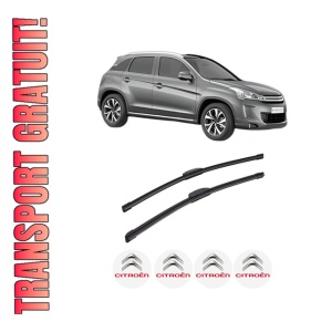 Set stergatoare auto CITROEN C4 AIRCROSS din 2012, pentru parbriz auto, 2 bucati, Bosch Aerotwin Retrofit, din cauciuc siliconat rezistent, 4 Stickere Auto CITROEN
