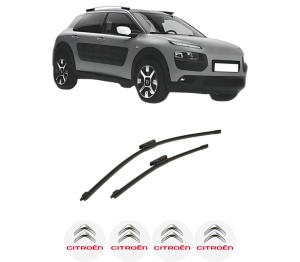 Set stergatoare auto CITROEN C4 CACTUS din 2014-2018, pentru parbriz auto, 2 bucati, Bosch Aerotwin, din cauciuc siliconat rezistent, 4 Stickere Auto CITROEN - Img 2