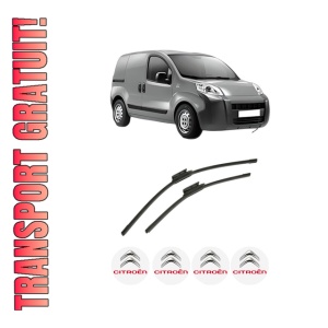 Set stergatoare auto CITROEN NEMO Box Body/MPV (AA_) din 2008-2010, pentru parbriz auto, 2 bucati, Bosch Aerotwin, din cauciuc siliconat rezistent, 4 Stickere Auto CITROEN