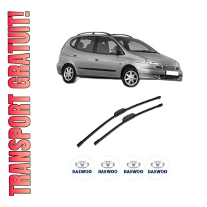 Set stergatoare auto DAEWOO TACUMA / REZZO (U100) din 2000-2004, pentru parbriz auto, 2 bucati, Bosch Aerotwin Retrofit, din cauciuc siliconat rezistent, 4 Stickere Auto DAEWOO