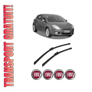 Set stergatoare auto FIAT BRAVO Van (198_) din 2008-2014, pentru parbriz auto, 2 bucati, Bosch Aerotwin, din cauciuc siliconat rezistent, 4 Stickere Auto FIAT