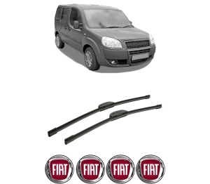 Set stergatoare auto FIAT DOBLO MPV (119_, 223_) din 2001-2009, pentru parbriz auto, 2 bucati, Bosch Aerotwin Retrofit, din cauciuc siliconat rezistent, 4 Stickere Auto FIAT - Img 2