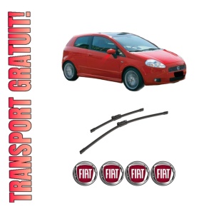 Set stergatoare auto FIAT PANDA (312_, 319_) din 2012-2022, pentru parbriz auto, 2 bucati, Bosch Aerotwin, din cauciuc siliconat rezistent, 4 Stickere Auto FIAT
