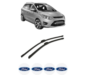 Set stergatoare auto FORD C-MAX II (DXA/CB7, DXA/CEU) din 2010-2019, pentru parbriz auto, 2 bucati, Bosch Aerotwin, din cauciuc siliconat rezistent, 4 Stickere Auto FORD - Img 2