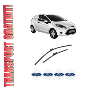 Set stergatoare auto FORD FIESTA VI Van din 2008-2017, pentru parbriz auto, 2 bucati, Bosch Aerotwin, din cauciuc siliconat rezistent, 4 Stickere Auto FORD