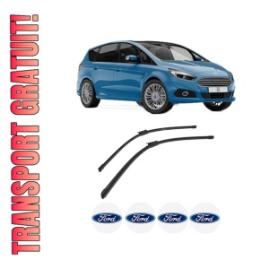 Set stergatoare auto FORD GALAXY III (CK) din 2015-2018, pentru parbriz auto, 2 bucati, Bosch Aerotwin, din cauciuc siliconat rezistent, 4 Stickere Auto FORD