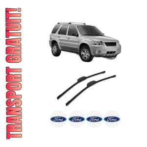 Set stergatoare auto FORD MAVERICK din 2001-2004, pentru parbriz auto, 2 bucati, Bosch Aerotwin Retrofit, din cauciuc siliconat rezistent, 4 Stickere Auto FORD