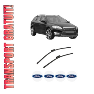 Set stergatoare auto FORD MONDEO IV (BA7) din 2007-2015, pentru parbriz auto, 2 bucati, Bosch Aerotwin Multi, din cauciuc siliconat rezistent, 4 Stickere Auto FORD