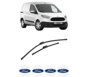 Set stergatoare auto FORD TRANSIT COURIER B460 Box Body/MPV din 2014-2023, pentru parbriz auto, 2 bucati, Bosch Aerotwin, din cauciuc siliconat rezistent, 4 Stickere Auto FORD - Img 2