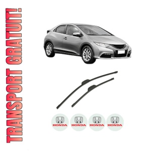 Set stergatoare auto HONDA CIVIC IX (FK) din 2012-2016, pentru parbriz auto, 2 bucati, Bosch Aerotwin Retrofit, din cauciuc siliconat rezistent, 4 Stickere Auto HONDA