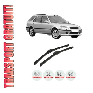 Set stergatoare auto HONDA CIVIC VI Aerodeck (MB, MC) din 1998-2001, pentru parbriz auto, 2 bucati, Bosch Aerotwin Retrofit, din cauciuc siliconat rezistent, 4 Stickere Auto HONDA
