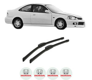 Set stergatoare auto HONDA CIVIC VI Coupe (EJ, EM1) din 1996-2000, pentru parbriz auto, 2 bucati, Bosch Aerotwin Retrofit, din cauciuc siliconat rezistent, 4 Stickere Auto HONDA - Img 2