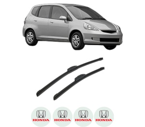 Set stergatoare auto HONDA JAZZ II (GD_, GE3, GE2) din 2002-2008, pentru parbriz auto, 2 bucati, Bosch Aerotwin Retrofit, din cauciuc siliconat rezistent, 4 Stickere Auto HONDA - Img 2