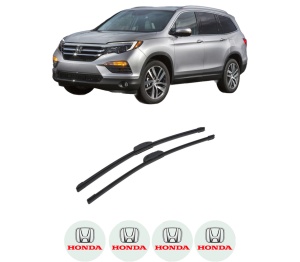 Set stergatoare auto HONDA PILOT din 2008-2015, pentru parbriz auto, 2 bucati, Bosch Aerotwin Retrofit, din cauciuc siliconat rezistent, 4 Stickere Auto HONDA - Img 2