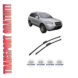 Set stergatoare auto HYUNDAI SANTA FÉ II (CM) din 2006-2012, pentru parbriz auto, 2 bucati, Bosch Aerotwin Retrofit, din cauciuc siliconat rezistent, 4 Stickere Auto HYUNDAI