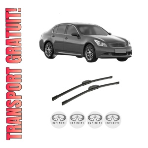 Set stergatoare auto INFINITI G Saloon din 2002-2013, pentru parbriz auto, 2 bucati, Bosch Aerotwin Retrofit, din cauciuc siliconat rezistent, 4 Stickere Auto INFINITI