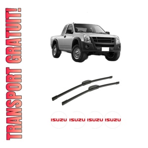 Set stergatoare auto ISUZU D-MAX I (TFR, TFS) din 2002-2012, pentru parbriz auto, 2 bucati, Bosch Aerotwin Retrofit, din cauciuc siliconat rezistent, 4 Stickere Auto ISUZU