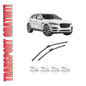 Set stergatoare auto JAGUAR F-PACE (X761) din 2015-2023, pentru parbriz auto, 2 bucati, Bosch Aerotwin, din cauciuc siliconat rezistent, 4 Stickere Auto JAGUAR