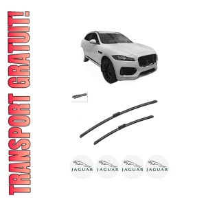 Set stergatoare auto JAGUAR I-PACE (X590) din 2018-2020, pentru parbriz auto, 2 bucati, Bosch Aerotwin, din cauciuc siliconat rezistent, 4 Stickere Auto JAGUAR