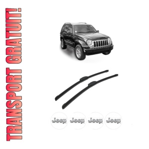 Set stergatoare auto JEEP CHEROKEE (KJ) din 2001-2008, pentru parbriz auto, 2 bucati, Bosch Aerotwin Retrofit, din cauciuc siliconat rezistent, 4 Stickere Auto JEEP