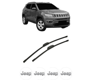 Set stergatoare auto JEEP COMPASS (MP, M6, MV, M7) din 2016-2022, pentru parbriz auto, 2 bucati, Bosch Aerotwin Retrofit, din cauciuc siliconat rezistent, 4 Stickere Auto JEEP - Img 2