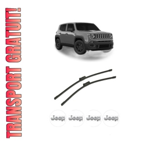 Set stergatoare auto JEEP RENEGADE VAN (BU, B1) din 2014-2018, pentru parbriz auto, 2 bucati, Bosch Aerotwin, din cauciuc siliconat rezistent, 4 Stickere Auto JEEP