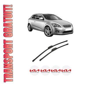 Set stergatoare auto KIA CEE'D Hatchback (ED) din 2006-2012, pentru parbriz auto, 2 bucati, Bosch Aerotwin Retrofit, din cauciuc siliconat rezistent, 4 Stickere Auto KIA