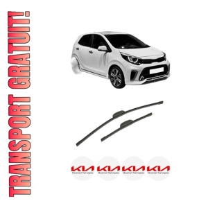 Set stergatoare auto KIA PICANTO III (JA) din 2017-2020, pentru parbriz auto, 2 bucati, Bosch Aerotwin Retrofit, din cauciuc siliconat rezistent, 4 Stickere Auto KIA