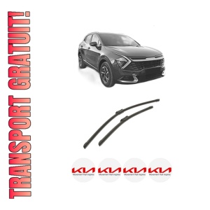 Set stergatoare auto KIA SPORTAGE V (NQ5) din 2021-2024, pentru parbriz auto, 2 bucati, Bosch Aerotwin, din cauciuc siliconat rezistent, 4 Stickere Auto KIA