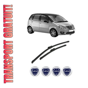 Set stergatoare auto LANCIA MUSA (350_) din 2004-2012, pentru parbriz auto, 2 bucati, Bosch Aerotwin, din cauciuc siliconat rezistent, 4 Stickere Auto LANCIA