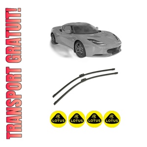 Set stergatoare auto LOTUS EVORA din 2009-2017, pentru parbriz auto, 2 bucati, Bosch Aerotwin, din cauciuc siliconat rezistent, 4 Stickere Auto LOTUS