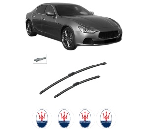 Set stergatoare auto MASERATI GHIBLI III (M157) din 2013-2017, pentru parbriz auto, 2 bucati, Bosch Aerotwin, din cauciuc siliconat rezistent, 4 Stickere Auto MASERATI - Img 2