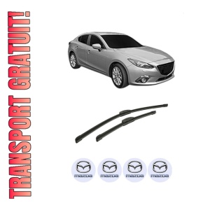 Set stergatoare auto MAZDA 3 Hatchback (BP) din 2018-2020, pentru parbriz auto, 2 bucati, Bosch Aerotwin Retrofit, din cauciuc siliconat rezistent, 4 Stickere Auto MAZDA