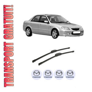 Set stergatoare auto MAZDA 323 S VI Saloon (BJ) din 1998-2004, pentru parbriz auto, 2 bucati, Bosch Aerotwin Retrofit, din cauciuc siliconat rezistent, 4 Stickere Auto MAZDA