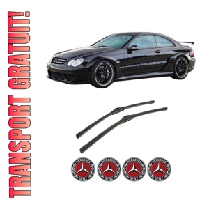 Set stergatoare auto MERCEDES-BENZ CLK (C209) din 2002-2009, pentru parbriz auto, 2 bucati, Bosch Aerotwin, din cauciuc siliconat rezistent, 4 Stickere Auto MERCEDES-BENZ
