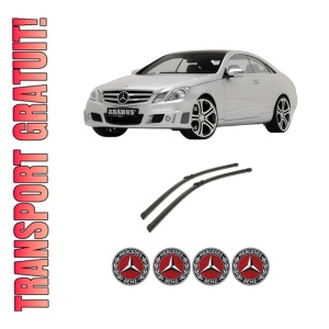 Set stergatoare auto MERCEDES-BENZ E-CLASS Coupe (C207) din 2009-2016, pentru parbriz auto, 2 bucati, Bosch Aerotwin, din cauciuc siliconat rezistent, 4 Stickere Auto MERCEDES-BENZ