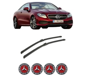 Set stergatoare auto MERCEDES-BENZ E-CLASS Coupe (C238) din 2016-2021, pentru parbriz auto, 2 bucati, Bosch Aerotwin, din cauciuc siliconat rezistent, 4 Stickere Auto MERCEDES-BENZ - Img 2