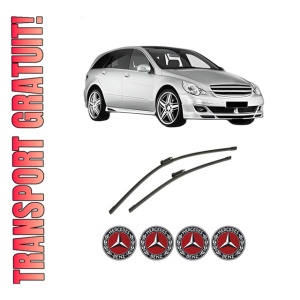 Set stergatoare auto MERCEDES-BENZ R-CLASS (W251, V251) din 2005-2014, pentru parbriz auto, 2 bucati, Bosch Aerotwin, din cauciuc siliconat rezistent, 4 Stickere Auto MERCEDES-BENZ