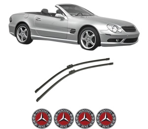 Set stergatoare auto MERCEDES-BENZ SL (R230) din 2001-2012, pentru parbriz auto, 2 bucati, Bosch Aerotwin, din cauciuc siliconat rezistent, 4 Stickere Auto MERCEDES-BENZ - Img 2