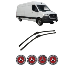 Set stergatoare auto MERCEDES-BENZ SPRINTER 4-t Van (B907, B910) din 2018-2025, pentru parbriz auto, 2 bucati, Bosch Aerotwin, din cauciuc siliconat rezistent, 4 Stickere Auto MERCEDES-BENZ - Img 2